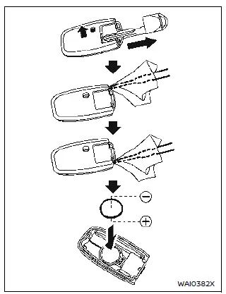 Nissan Ariya. Intelligent Key battery replacement 